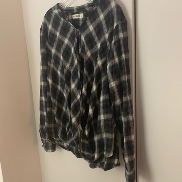 Blank NYC Black and White Plaid Crossover Top - Picture 10 of 14